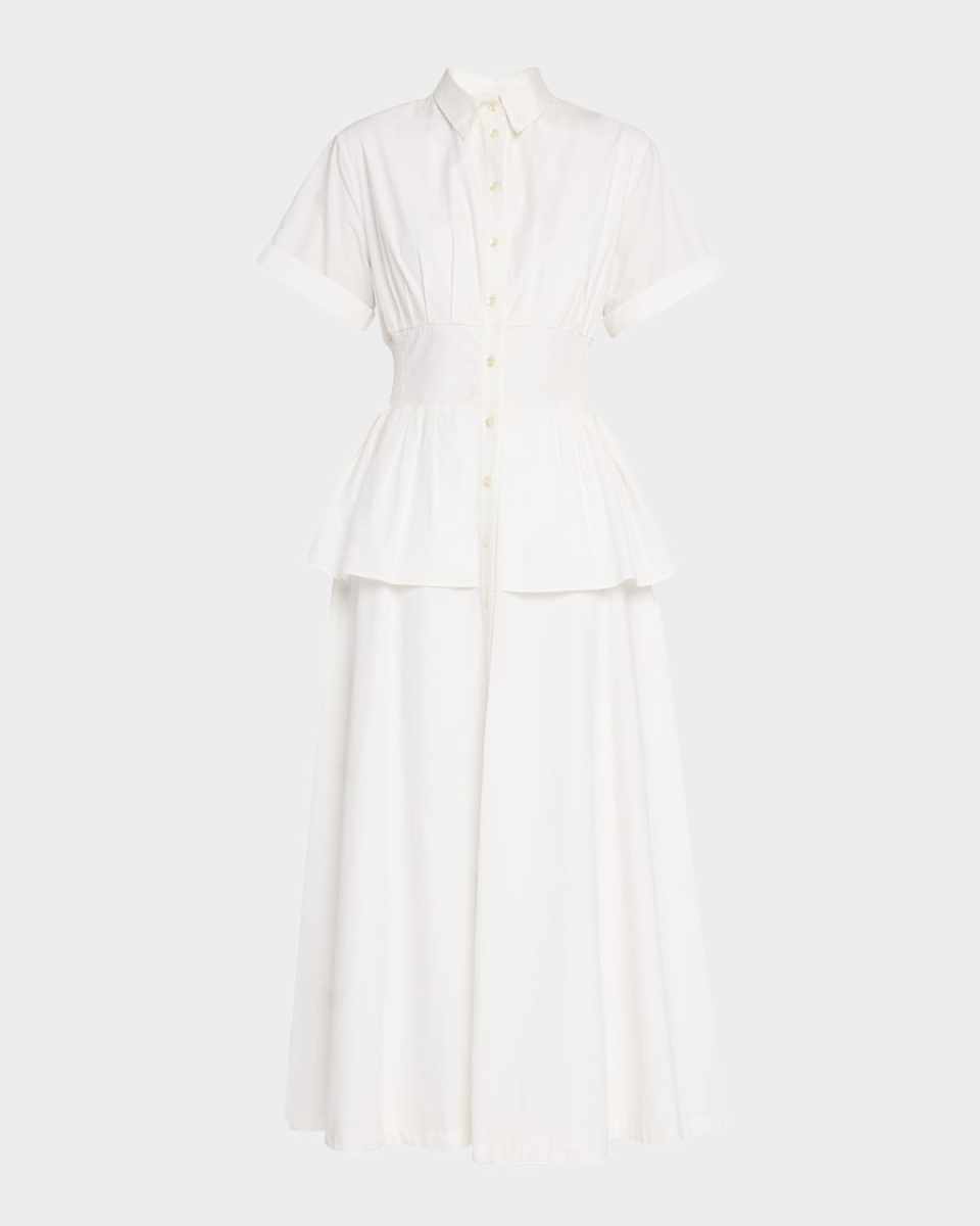 Boogie Woogie Bugle Boy Peplum Midi Shirtdress